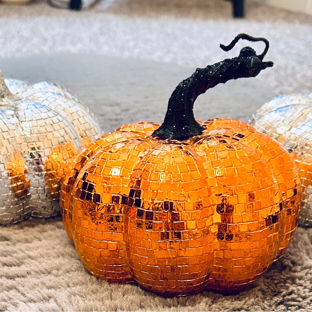 Mosaic Orange Pumpkin Decor